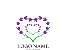 Fresh lavender flower logo vector flat design