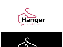 Simple clothes hanger logo details with creative design.for business, boutique, fashion, lifestyle, beauty, wardrobe, wedding dress, clothing store