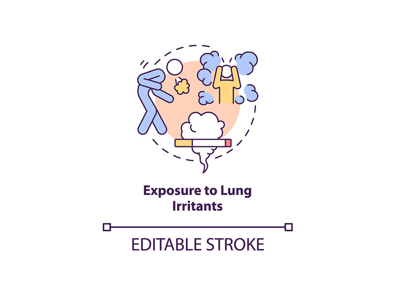 Exposure to lung irritants concept icon