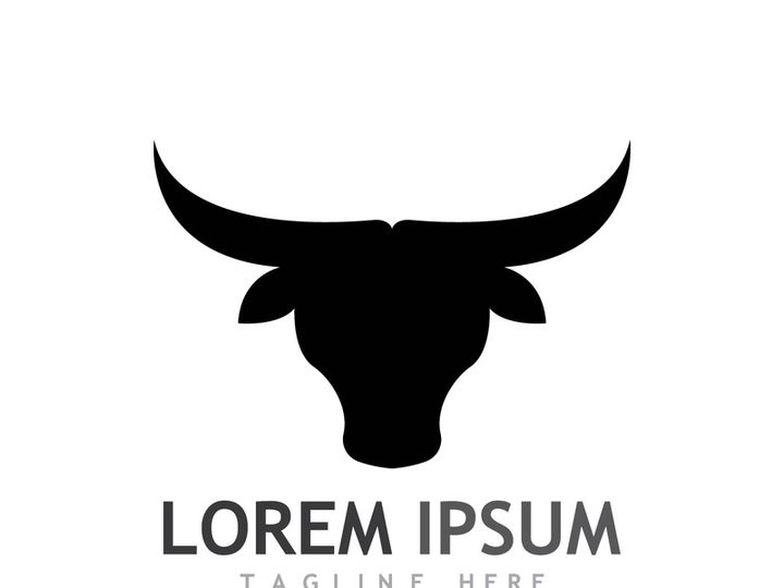 Vintage bull head horns logo