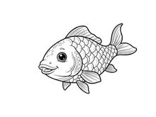 Cute cartoon fish smiling vector illustration flat design