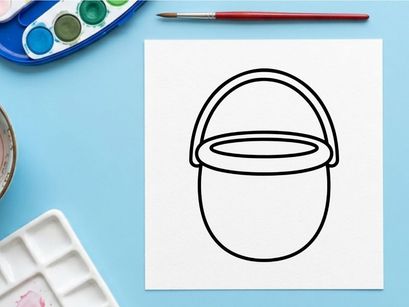 Halloween candy bucket icon. Trick or treat plastic pail for sweets and holiday gifts.