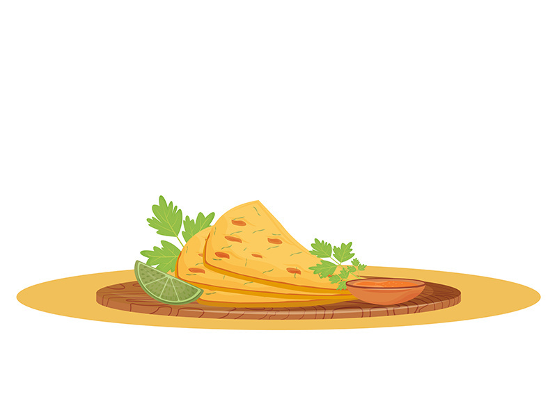 Naan bread cartoon vector illustration