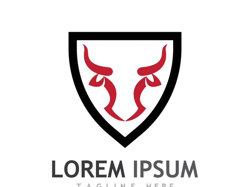 Vintage bull head horns logo