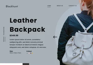 Leather Backpack Landing Page