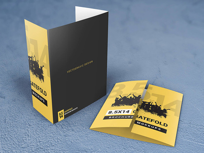 8.5×14 Gatefold Brochure Mockups