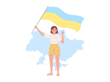 Lady stands with Ukraine vector illustration preview picture