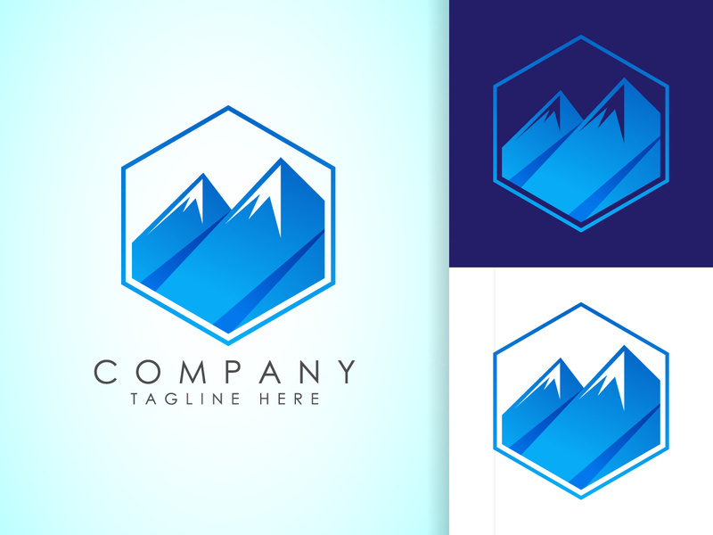 Mountain Logo. Mountain peak summit logo design
