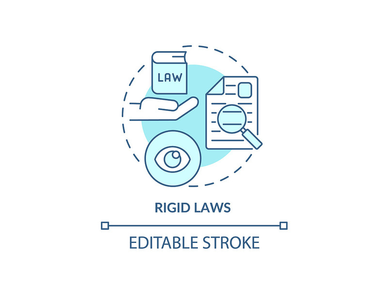 Rigid laws turquoise concept icon