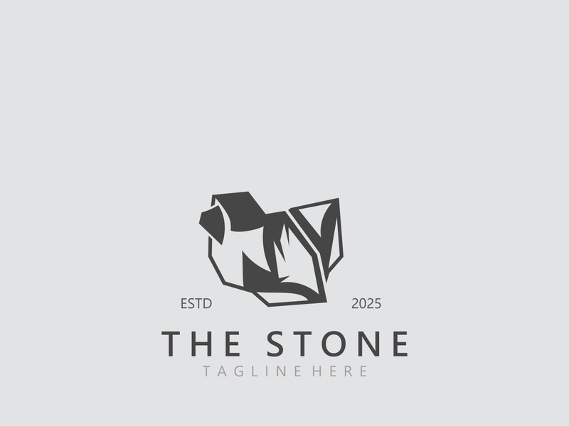 Stone logo template design simple elegant product brand natural element
