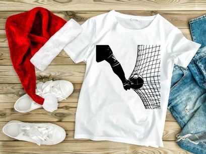 Soccer goalkeeper making a save in a stylized black and white illustration