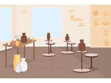 Pottery class flat color vector illustration preview picture