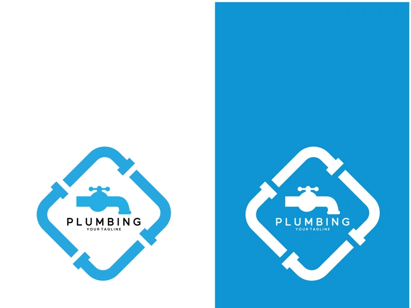 Plumbing logo vector design template. water pipe logo design.Leaking water logotype,Design Concept, Creative Symbol, Icon