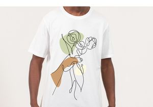 Flower Bouquet Shape Minimalist Line Art Drawing