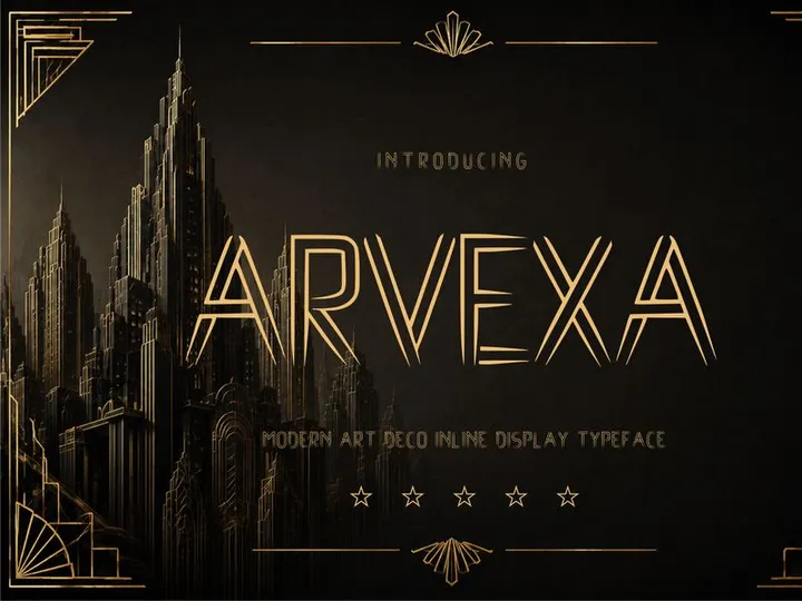 ARVEXA — Art Deco Inline Display Typeface