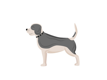 Dog with grey spots flat color vector character preview picture