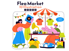 10 Flea Market Vector Illustration preview picture