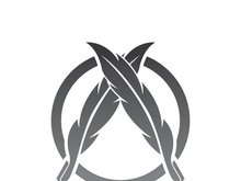 Feather quill design icon and logo illustration classic stationery