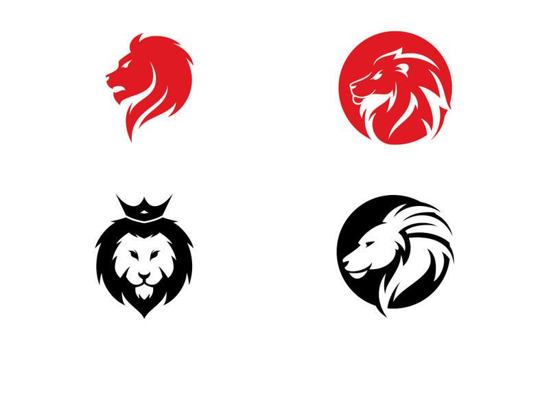 Lion Head  Logo design vector template