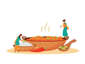Matar paneer serving flat concept vector illustration preview picture