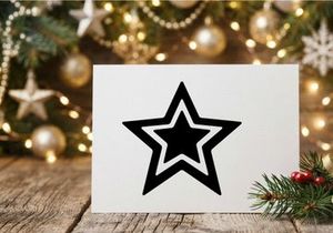Stylish black star outline icon for holiday or celebration themes