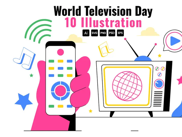 10 World Television Day Illustration