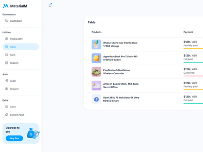 MaterialM Free NextJs Tailwind Admin Dashboard Template