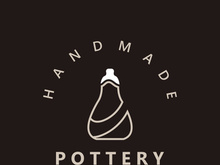 Pottery logo design handmade, creative traditional mug craft concept inspiration nature workshop