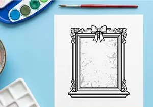 Bingkai ornamen Natal dengan pita, desain hiasan tepi liburan yang meriah.