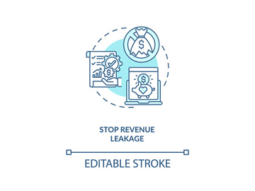 Stop revenue leakage concept icon preview picture