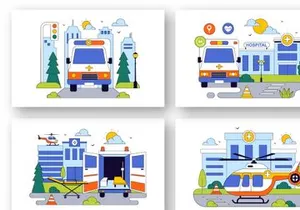 10 Ambulance Vehicle Illustration