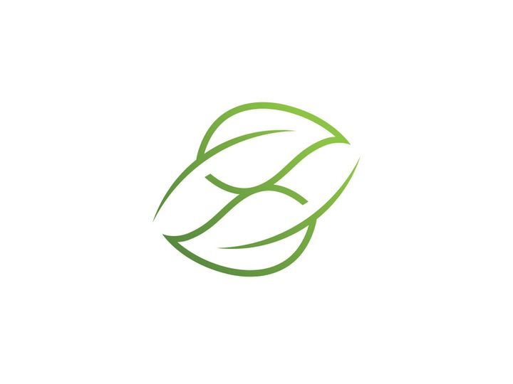 Green leaf  nature element vector logo design