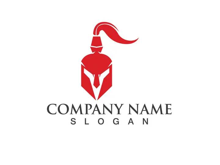Spartan gladiator helmet logo vector