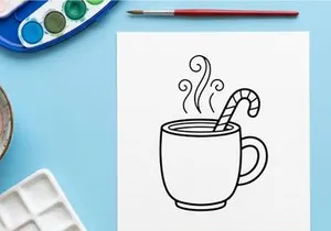 Steaming hot coffee cup with swirl steam on minimalist white background for cozy winter morning