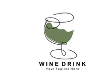 Beverage Wine Logo Design, Glass Illustration, Alcohol Drink Bottle, Company Product Vector