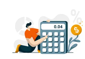Interest Loan Calculator icon flat Illustration for business finance loan