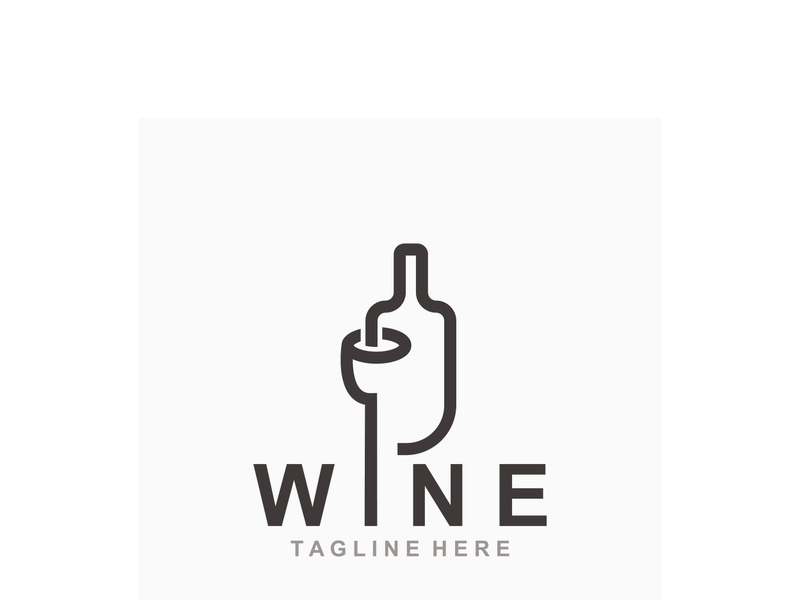 Wine drink Vintage logo label with glass or beer premium, bars, clubs, cafes company