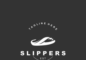 Slippers Logo creative Design vintage Concept Illustration Symbol Icon