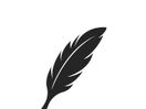 Feather quill design icon and logo illustration classic stationery