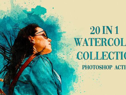 20 in 1 Watercolor Photoshop Actions
