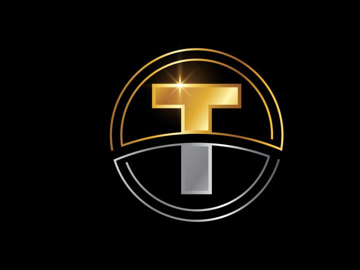 Initial English alphabet with circle frame. Golden and silver color alphabet symbol for corporate business identity