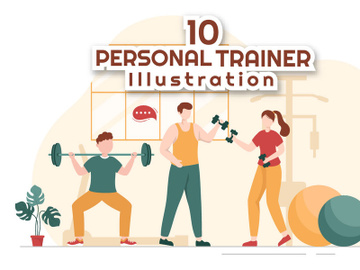 10 Personal Trainer or Sports Instructor Illustration preview picture