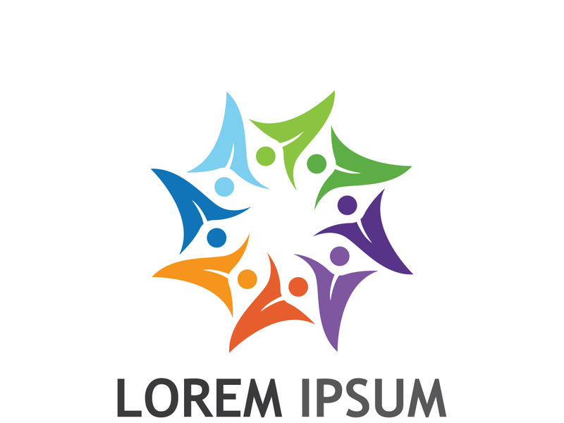 People social community logo design with creative idea