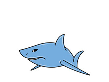 Shark illustration logo template vector