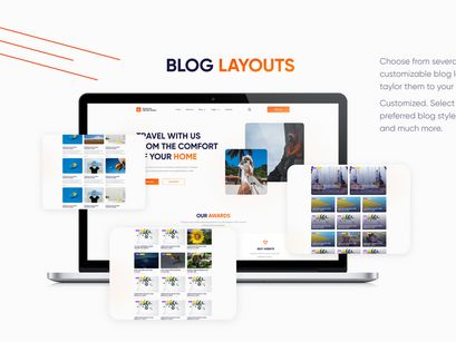 Denvikel - Travel blog design template PSD