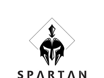 Spartan Helmet Warrior Logo template. spartan flat design vector preview picture