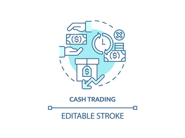Cash trading turquoise concept icon preview picture