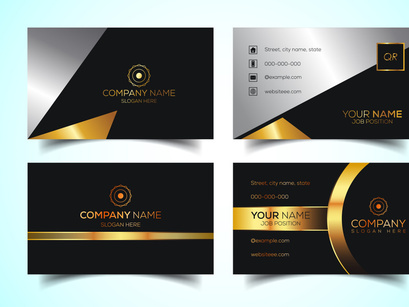 Double-Sided Luxury, Modern and Elegant Business Card Design Template. Vector Illustration