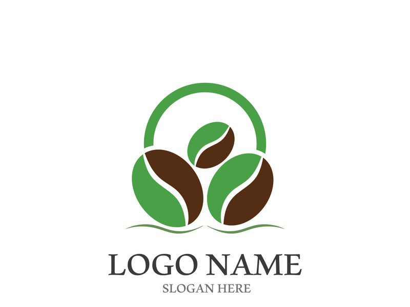 Coffee bean icon vector illustration template