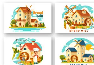 9 Bread Mill Design Illustration